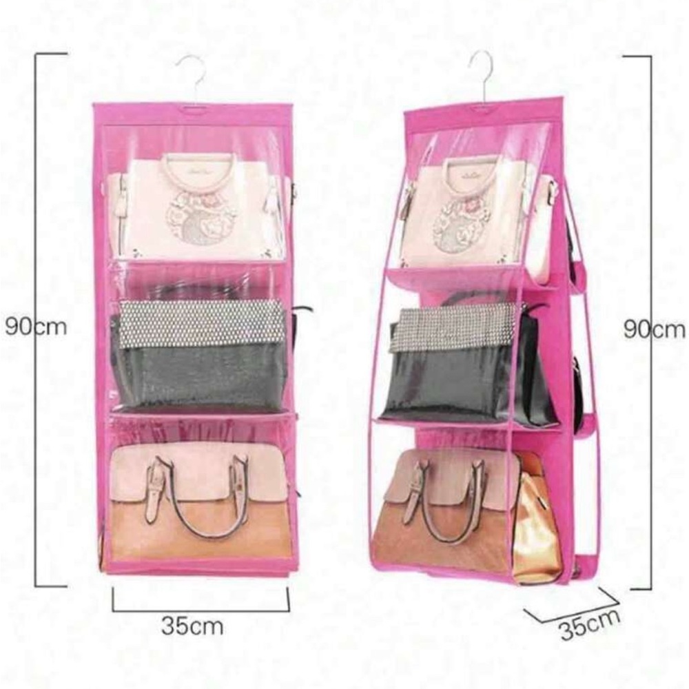 Hanging Purse Organizer Storage 6 compartments NEW - various colors - Picture 2 of 3